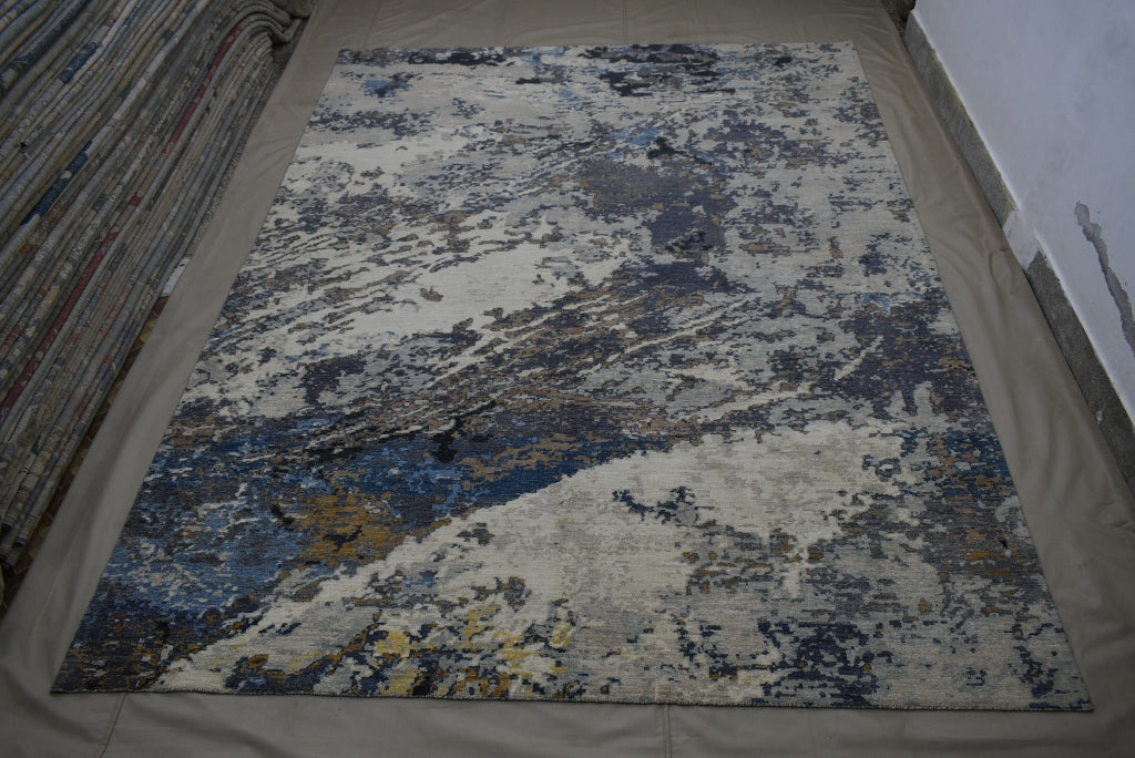Contemporary Rug, Hand Knotted Rug, Natural Multi