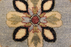 Sky Blue Rug, Oriental Wool Rugs, Knotted Rug, 9x12 Rug, Foyer Rug