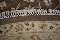 Hand Knotted Round Rug, Silk Flower Rug, Oriental Rug
