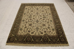 Authentic Persian Rugs, Hand Knotted Wool Rug, 8x11 Rugs, Foyer Rug