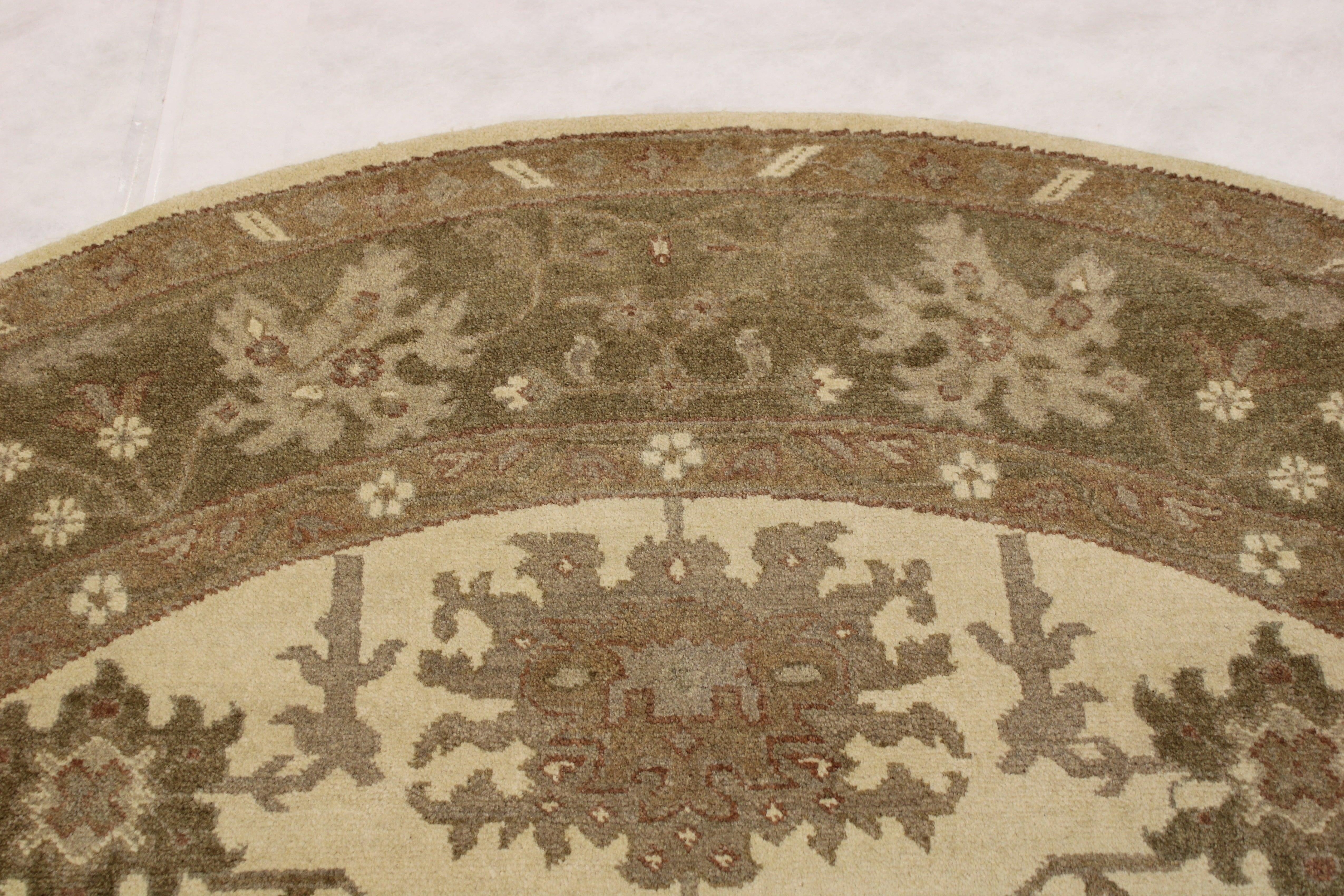Oushak Rug, Round Rug, Vegetable Dyes Rug, Rug On Carpet, Kitchen Round Rug