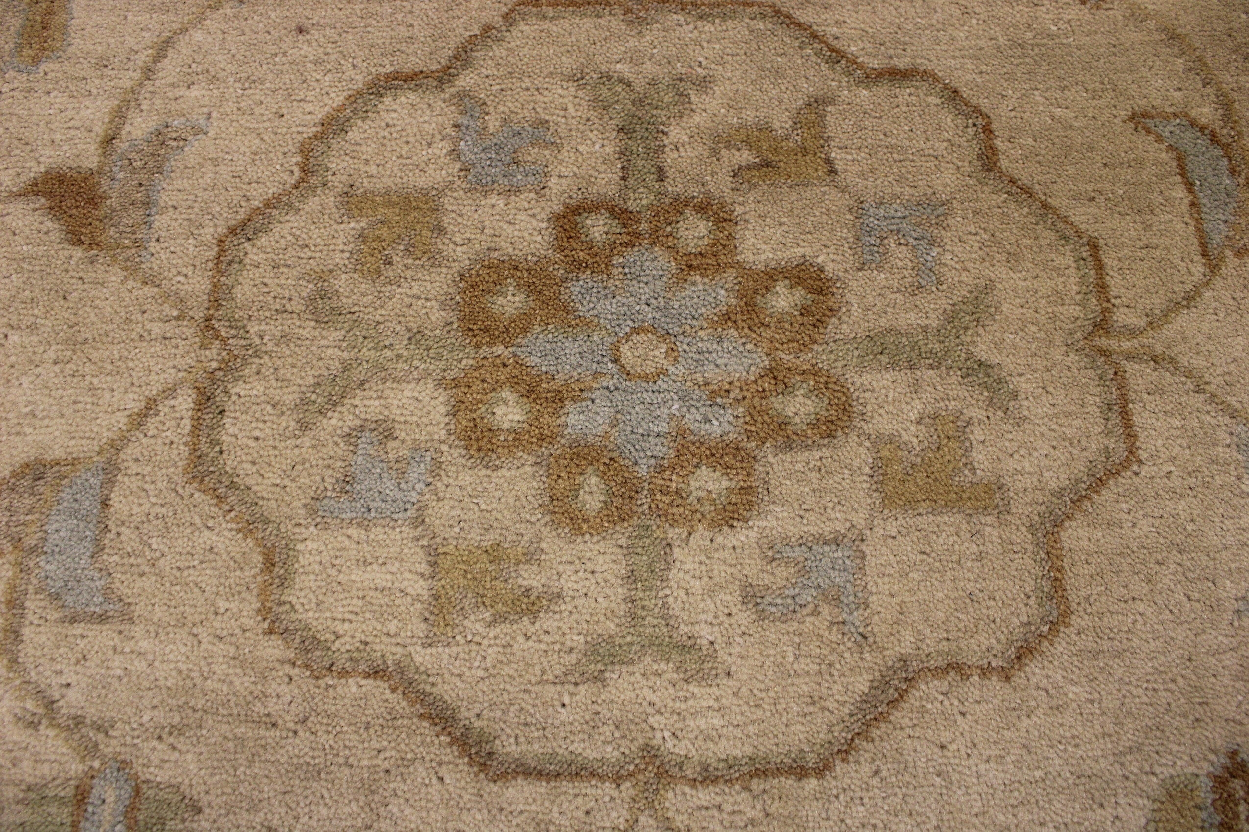 Round Rug, Oushak Rug, Hand Knotted Wool Rug, Round Carpet, Indian Rug