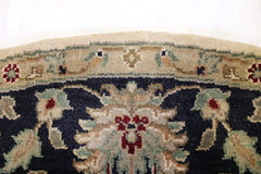 Oriental Round Rug, Indian Jaipur Rug, 6x6 Round Rug