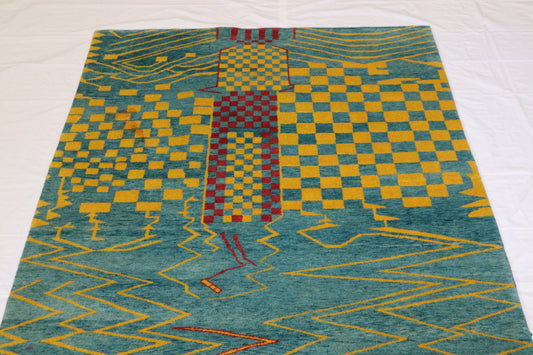Gabbeh Rug, 6x9 Rug, Hand Knotted Rug