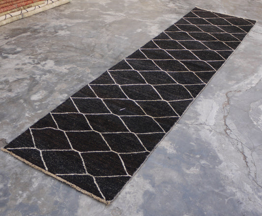 Runner Rug, Moroccan Rug, Hand Knotted Runner, Hallway Runner