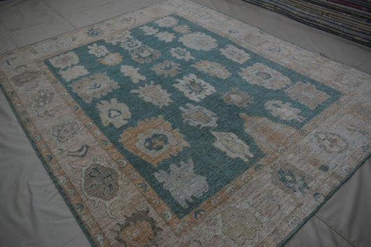 Oushak Rug, Afghan Rug, Colorful Rug, 8x10 Area Rug