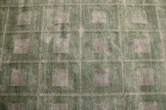 4'7" X 8'0" Green Floral Hand Knotted Rug