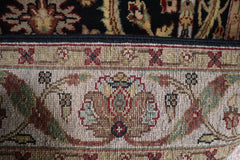 Black Rug, Hand Knotted Indian Rug, Traditional Rug, Area Rug 4x6