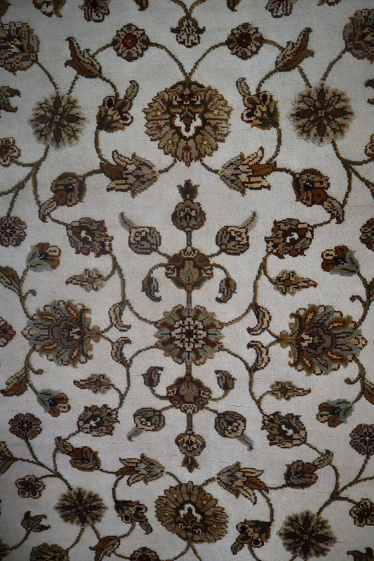 Silk Flower Rug, Oriental Rug, Hand Knotted Rug, 4x6 Area Rug