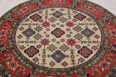 Kazak Rug, Round Rugs, Afghan Rug, Colorful Rugs, Round Carpet 